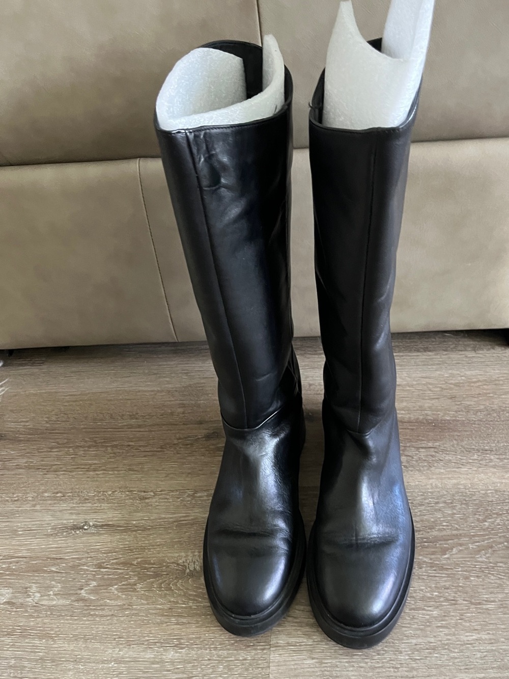 H&M Premium Women’s Tall Black Leather Riding Boots